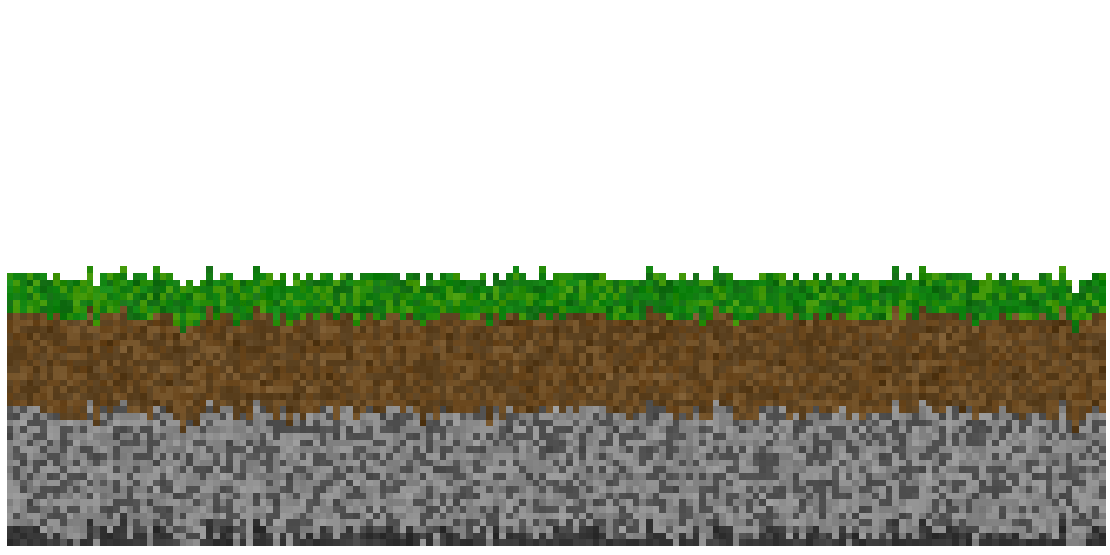 A grass world with its baseHeight set to 0.5, showing normal terrain generation.